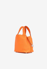 Picotin 18 in Orange Clemence Leather with Palladium Hardware