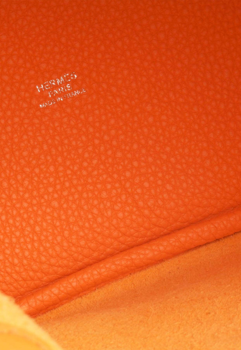 Picotin 18 in Orange Clemence Leather with Palladium Hardware