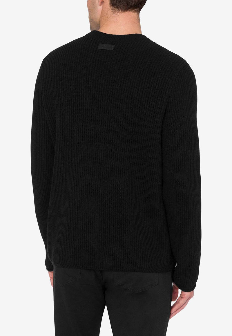 Rib-Knit Wool Sweater