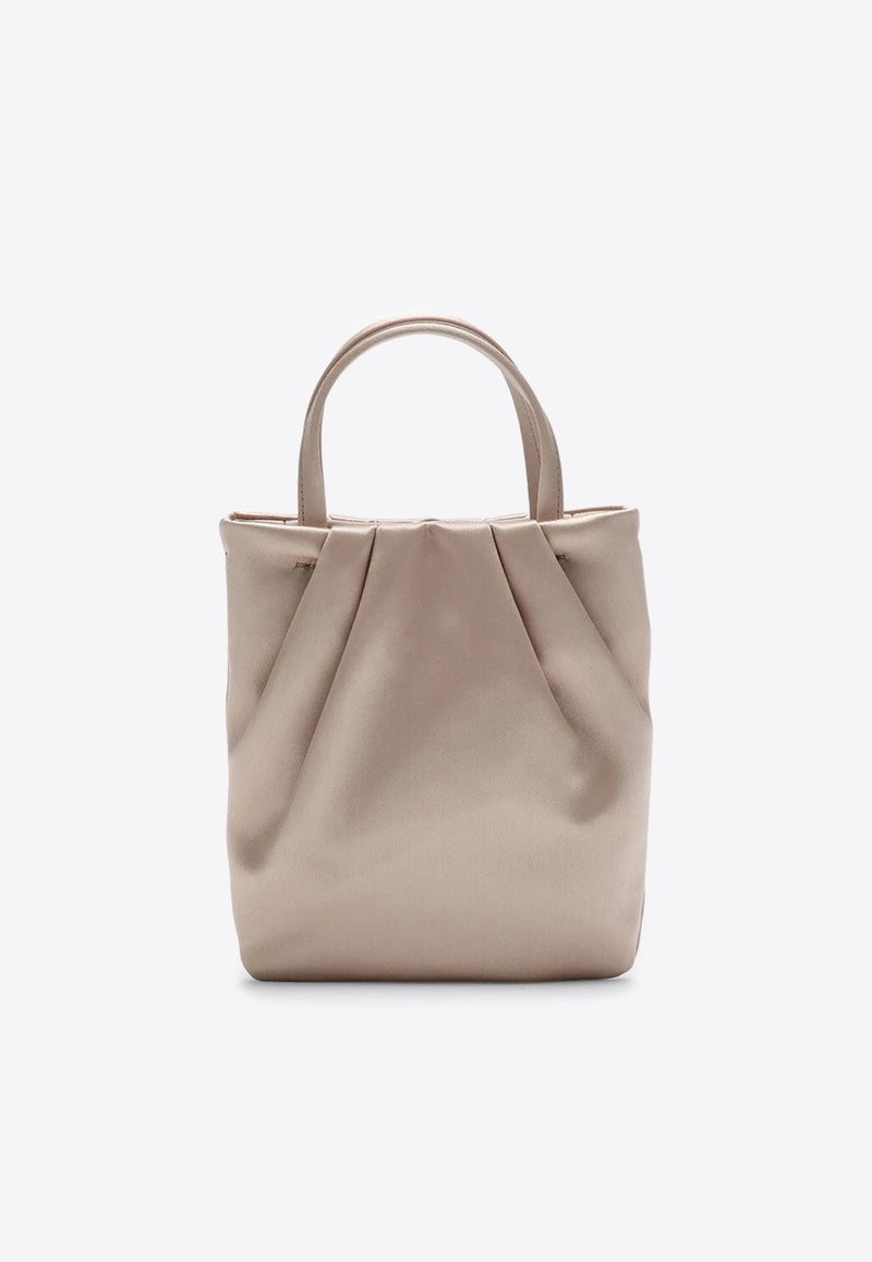 Micro Drape Pocket Satin Top Handle Bag