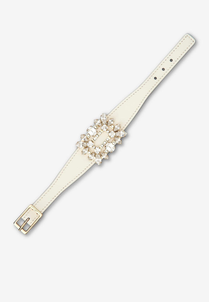 Broche Vivier Buckle Bracelet in Leather