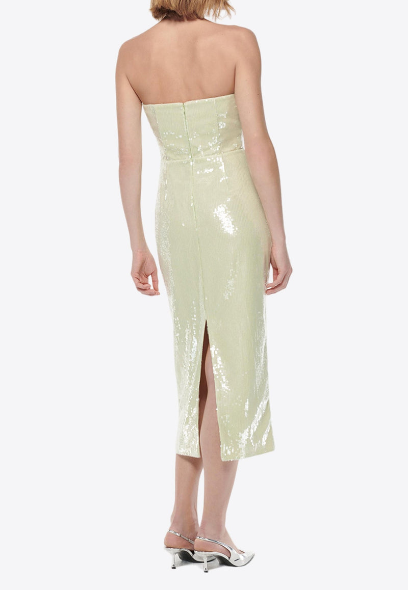 Strapless Sequin-Embellished Midi Dress