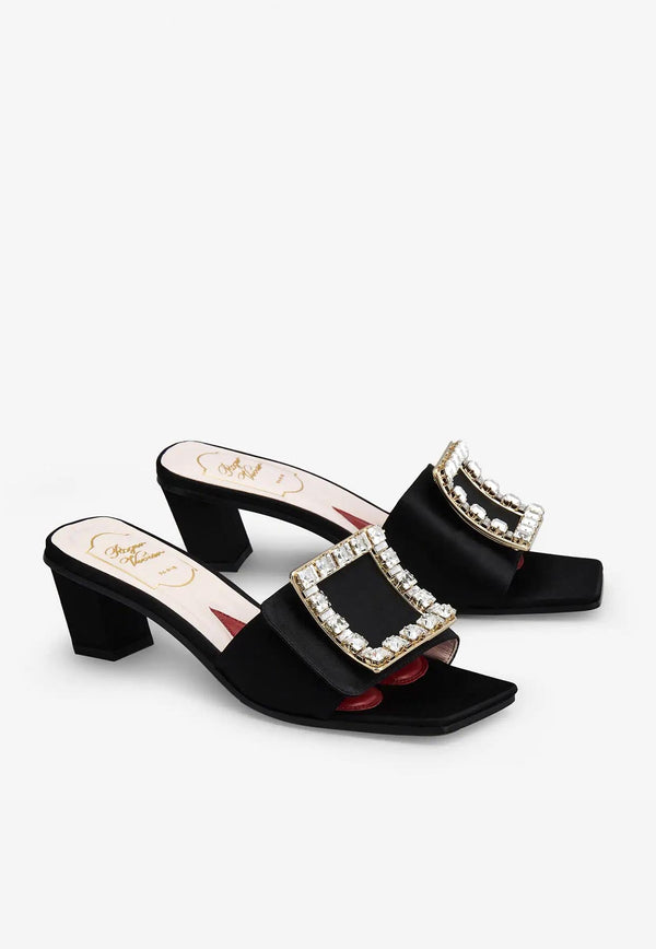 Love 45 Rhinestone-Buckle Mules in Leather