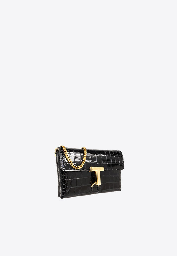 Mini Monarch Shoulder Bag in Croc-Embossed Leather