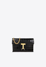 Mini Monarch Shoulder Bag in Croc-Embossed Leather