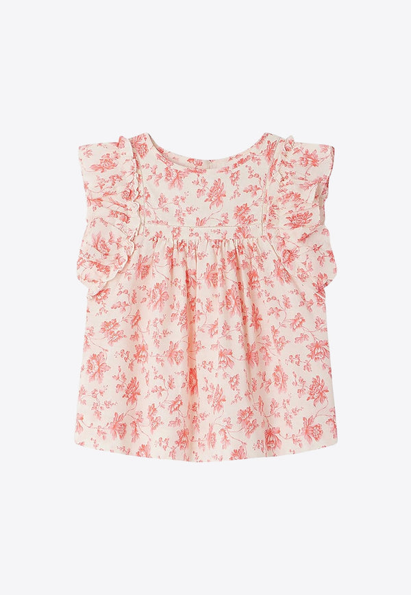 Girls Celene Floral Print Top