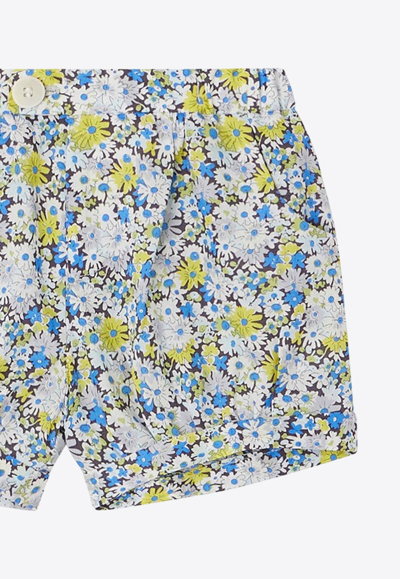 Girls Floral Print Square Shorts