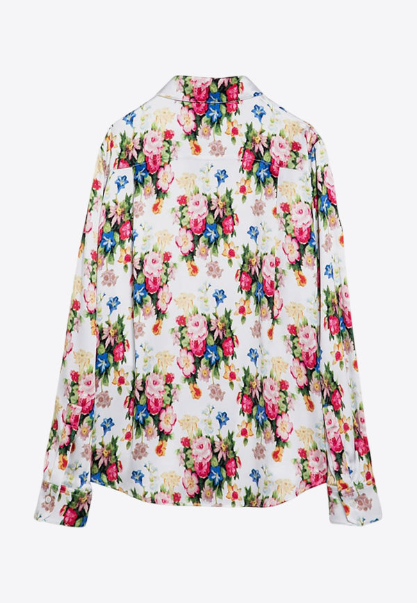 Floral Print Silk Shirt