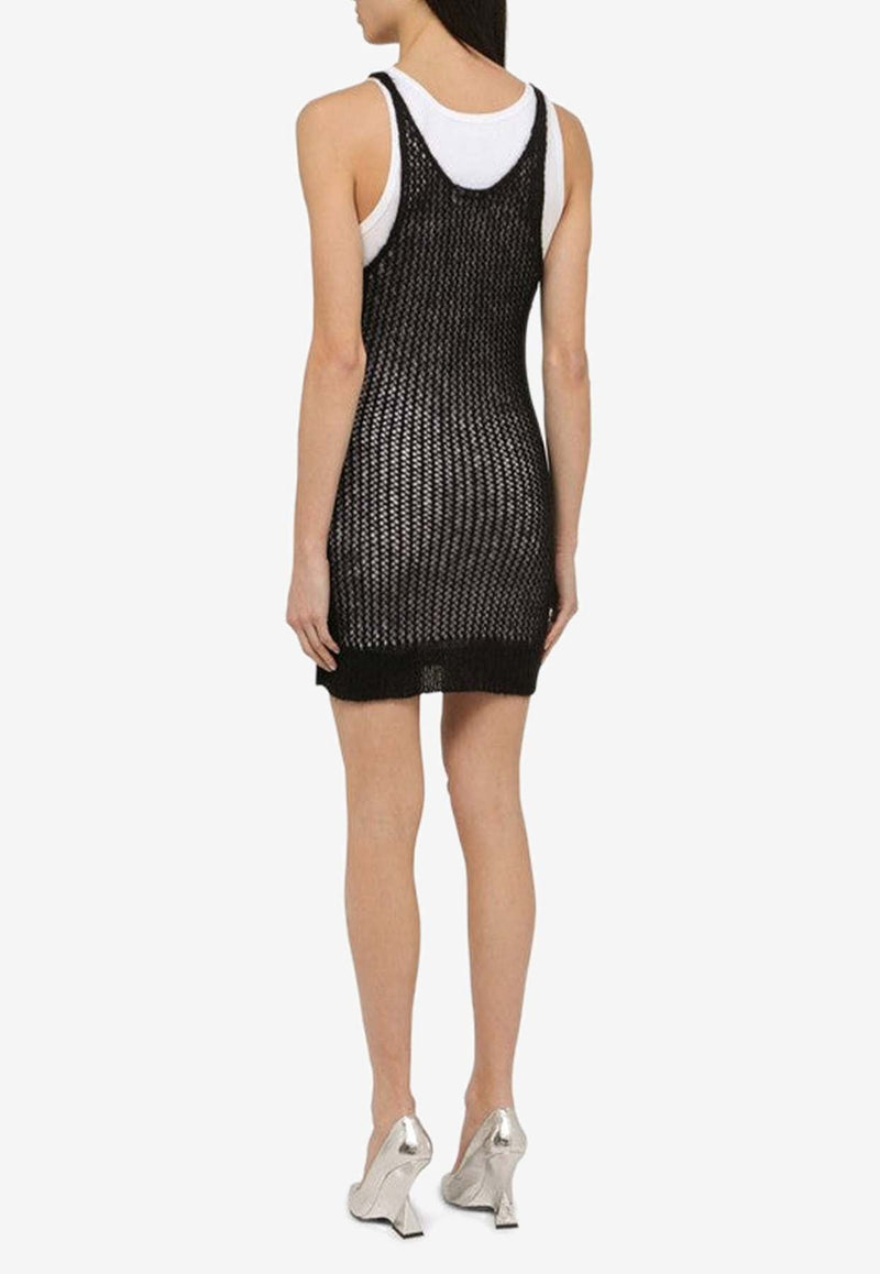 Mesh Paneled Sleeveless Mini Dress