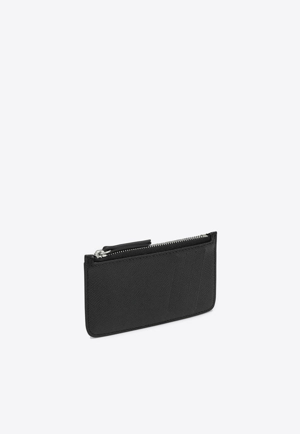 Four-Stitch Leather Zip Cardholder