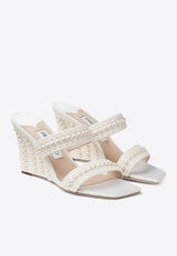 Sacoria 85 Pearl-Embellished Wedge Sandals