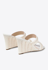 Sacoria 85 Pearl-Embellished Wedge Sandals