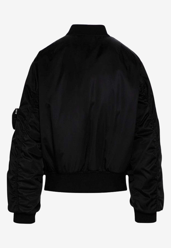 Zip-Up Padded Bomber Jacket