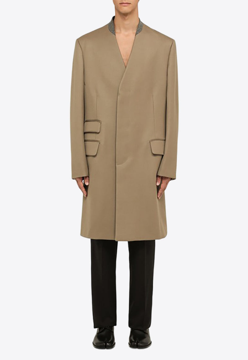 Single-Breasted Wool Coat