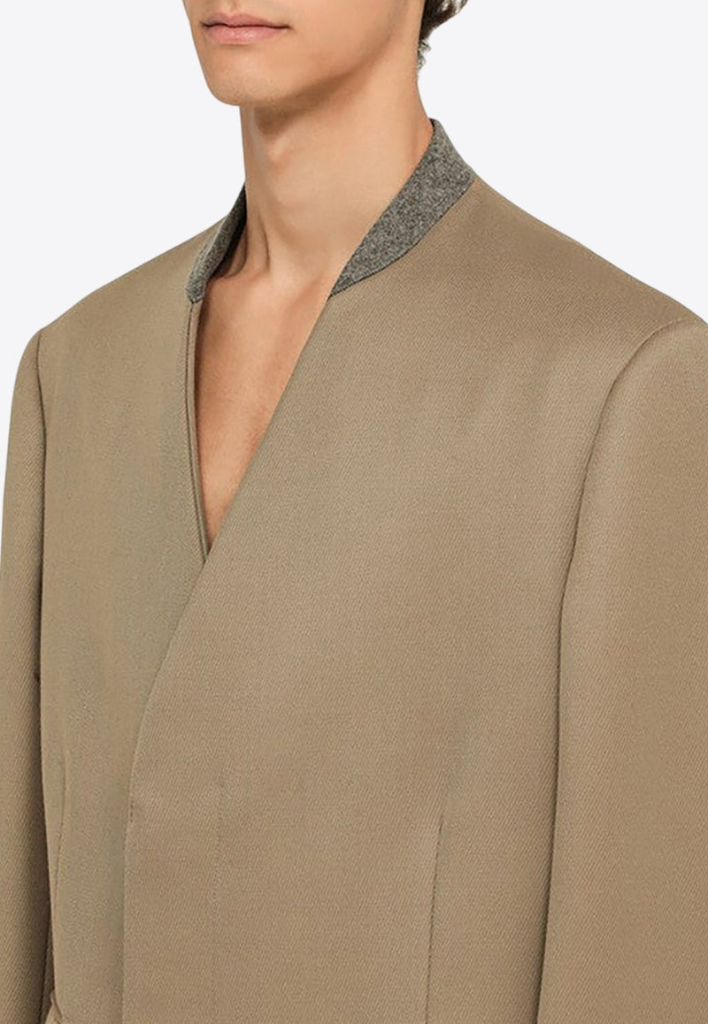 Single-Breasted Wool Coat