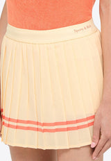 Double-Stripe Pleated Mini Skirt