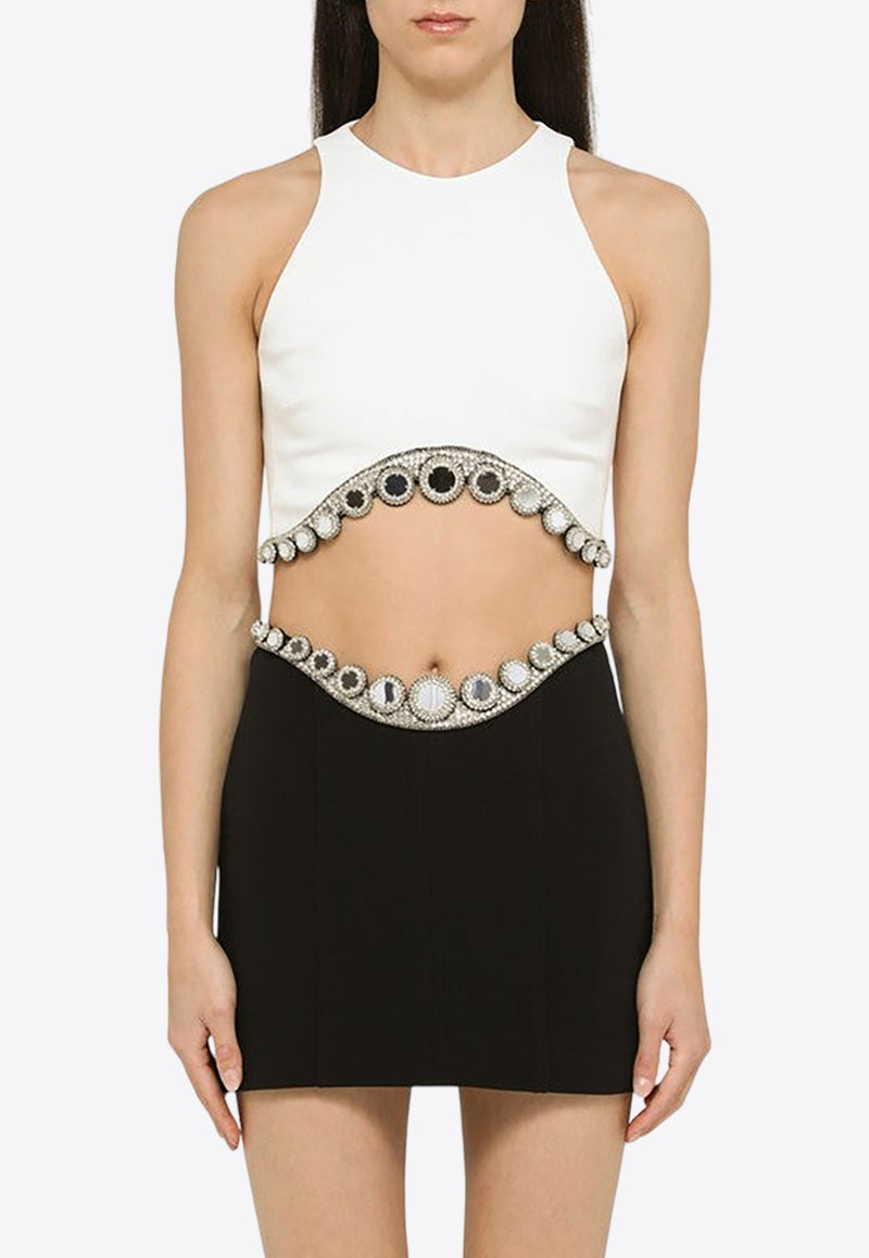 Crystal-Embellished Crop Top