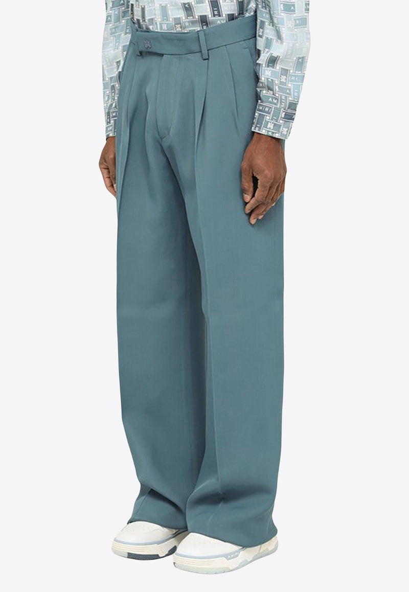 Straight-Leg Pleated Tailored Pants