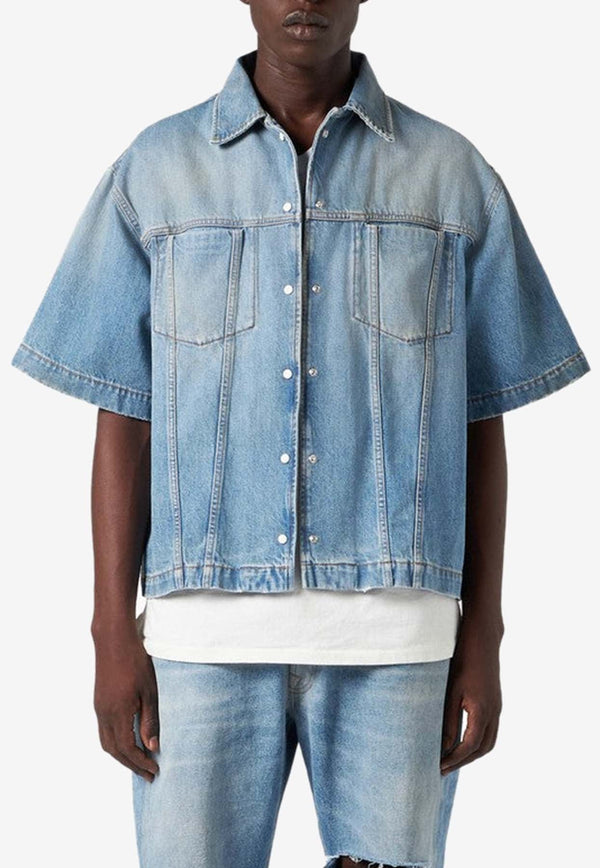 Boxy Short-Sleeved Denim Shirt