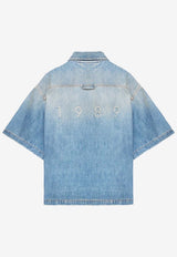 Boxy Short-Sleeved Denim Shirt