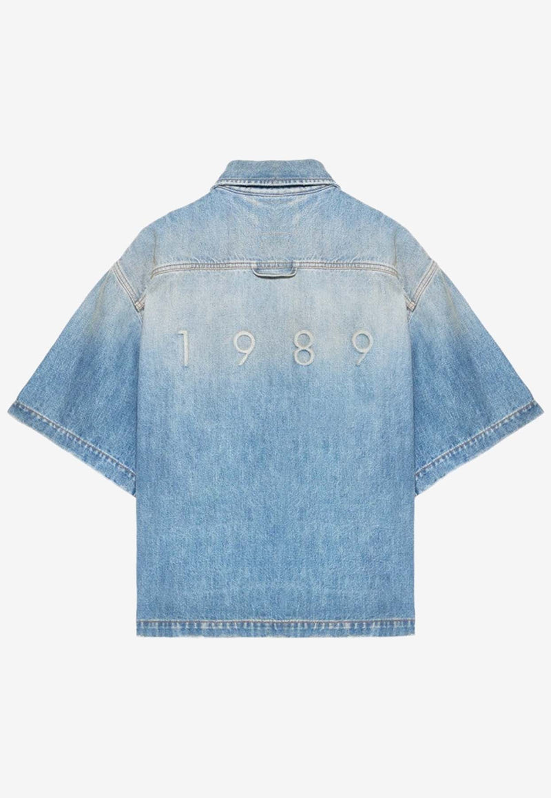 Boxy Short-Sleeved Denim Shirt