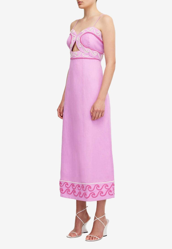 Nara Embroidered Midi Dress