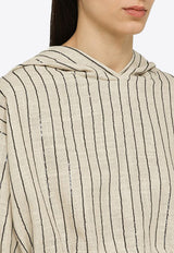 Sunne Striped Cropped Hooded Sweatshirt