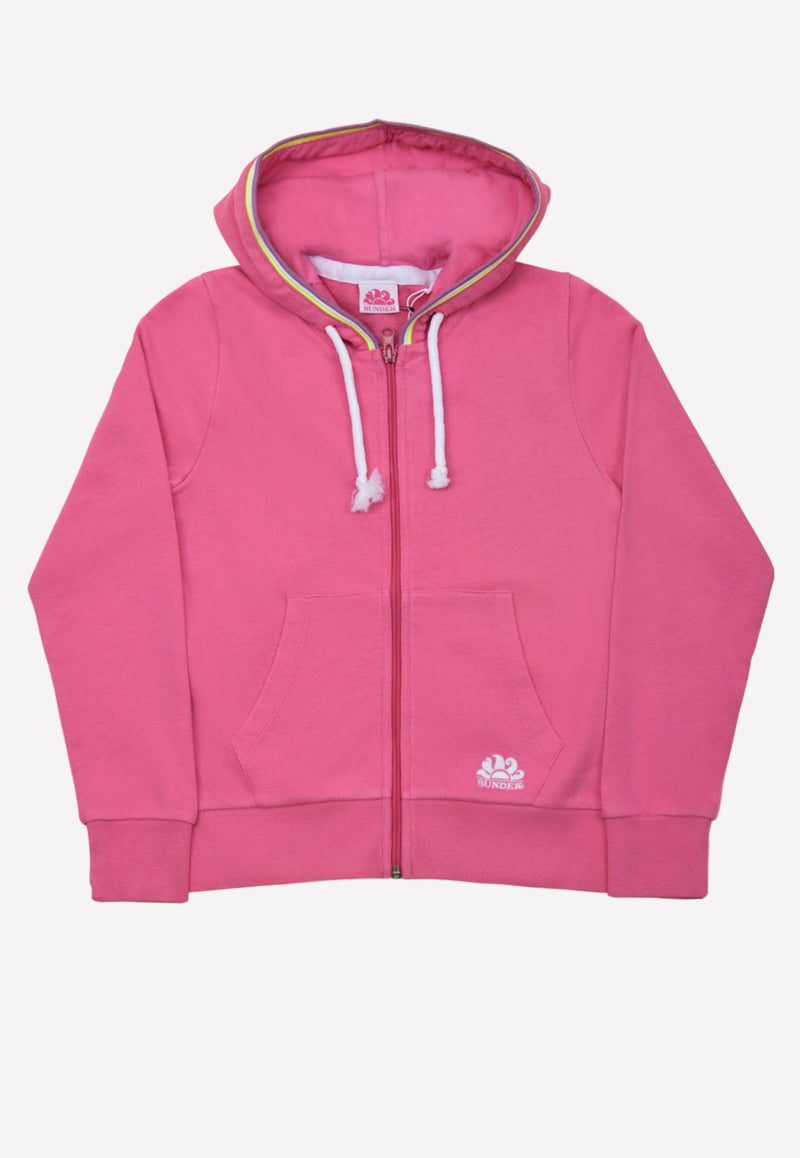 Girls Mini Tiziana-Fleece Zip Up Cotton Sweatshirt with Hood