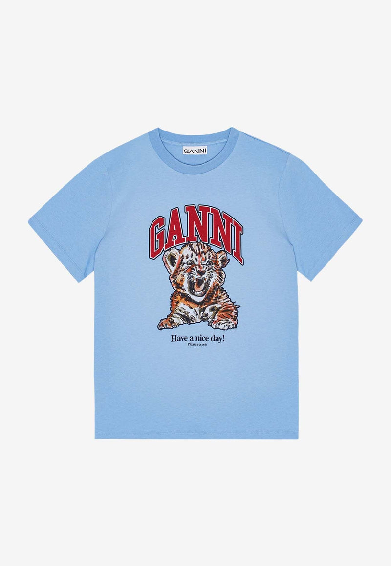 Tiger Print Logo T-shirt