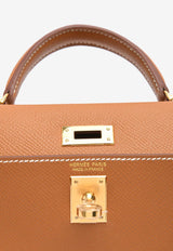Mini Kelly 20 in Gold Epsom Leather with Gold Hardware
