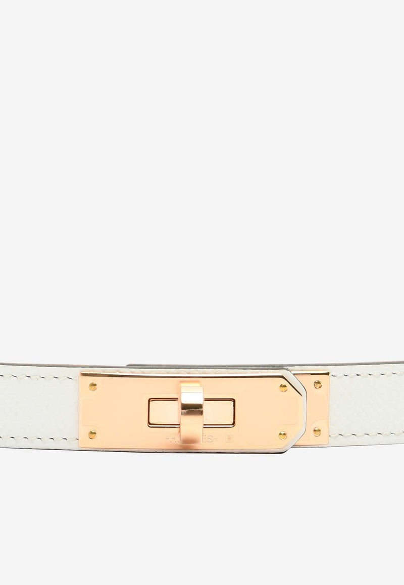 Kelly 18 Epsom Leather Belt with Rose Gold Buckle