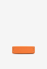 Mini Kelly 20 in Orange Epsom Leather with Palladium Hardware