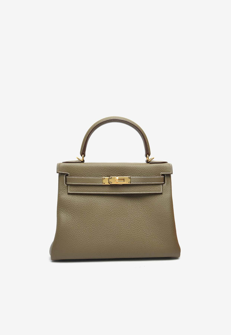 Kelly Retourne 28 in Etoupe Clemence Leather with Gold Hardware