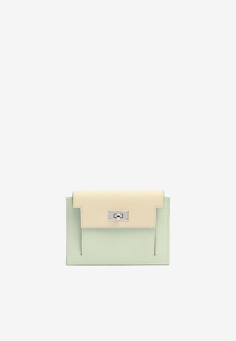 Kelly Pocket Compact Wallet in Tri-Color Epsom with Palladium Hardware
