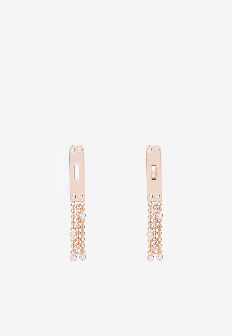 Kelly Gavroche Earrings PM in Rose Gold and Diamonds