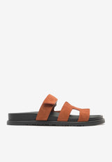 Chypre Sandals in Orange Canyon Suede