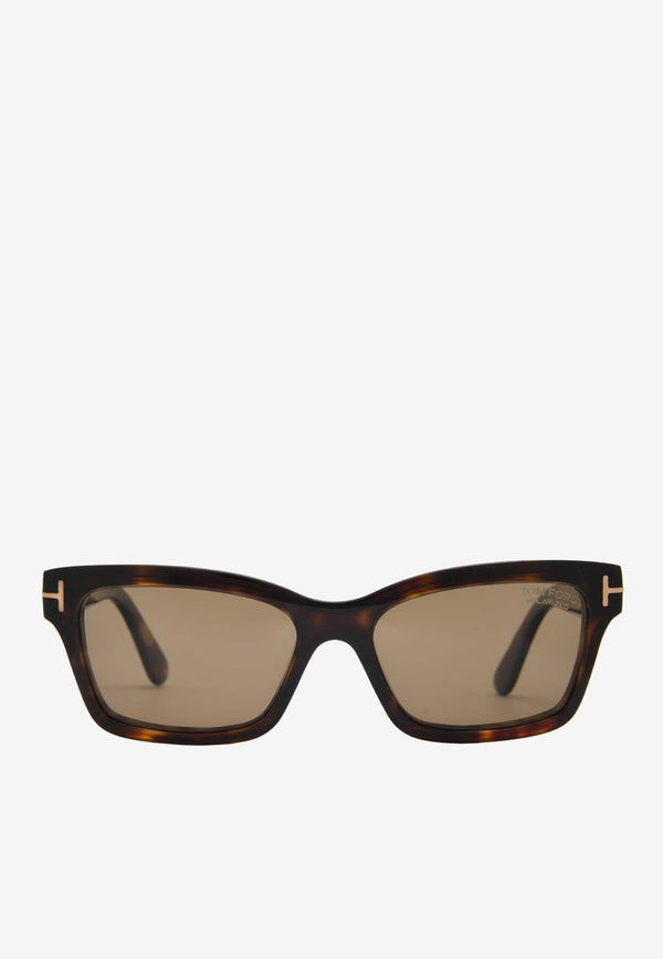 Mikel Havana Square Sunglasses