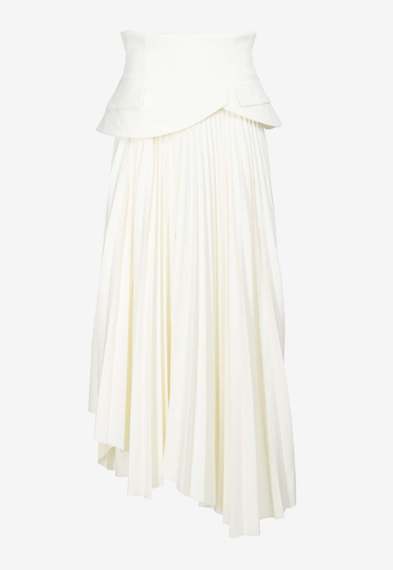 Asymmetrical Pleated Maxi Skirt