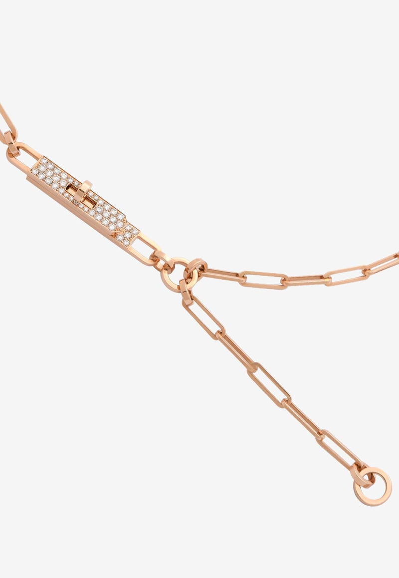 Kelly Chaine Lariat Necklace in Rose Gold and Diamonds