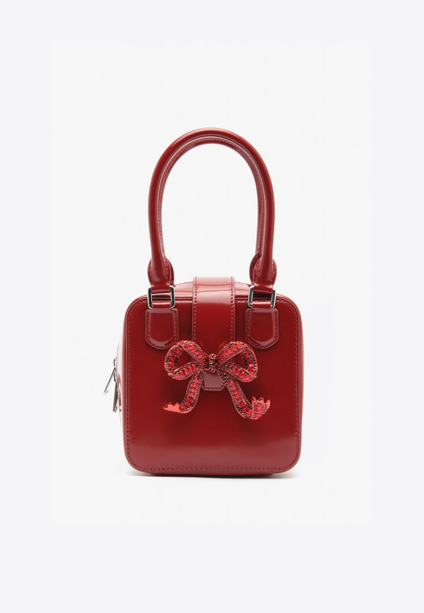 Mini Square Leather Top Handle Bag