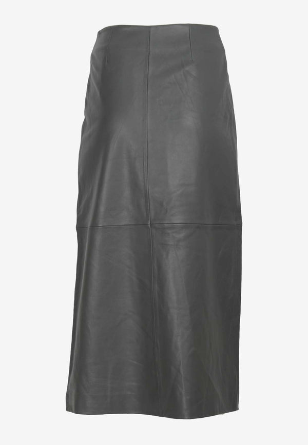 Hedi Leather Midi Skirt