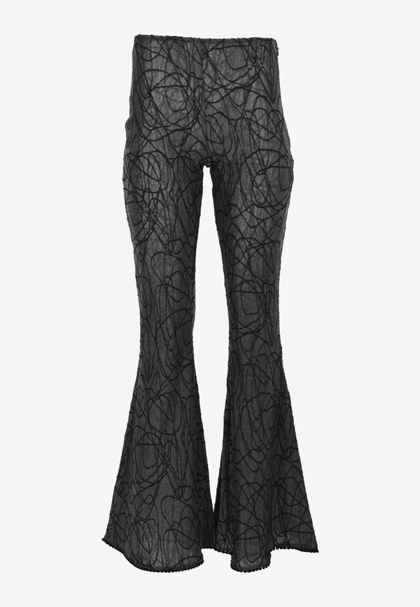 Elys Embroidered Flared Pants