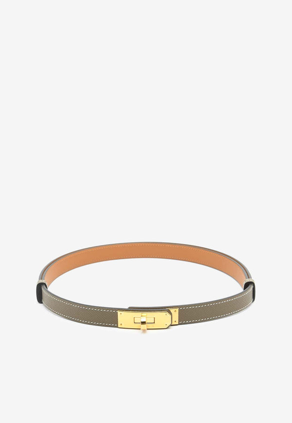 Kelly 18 Belt in Etoupe Epsom Leather with Gold Buckle