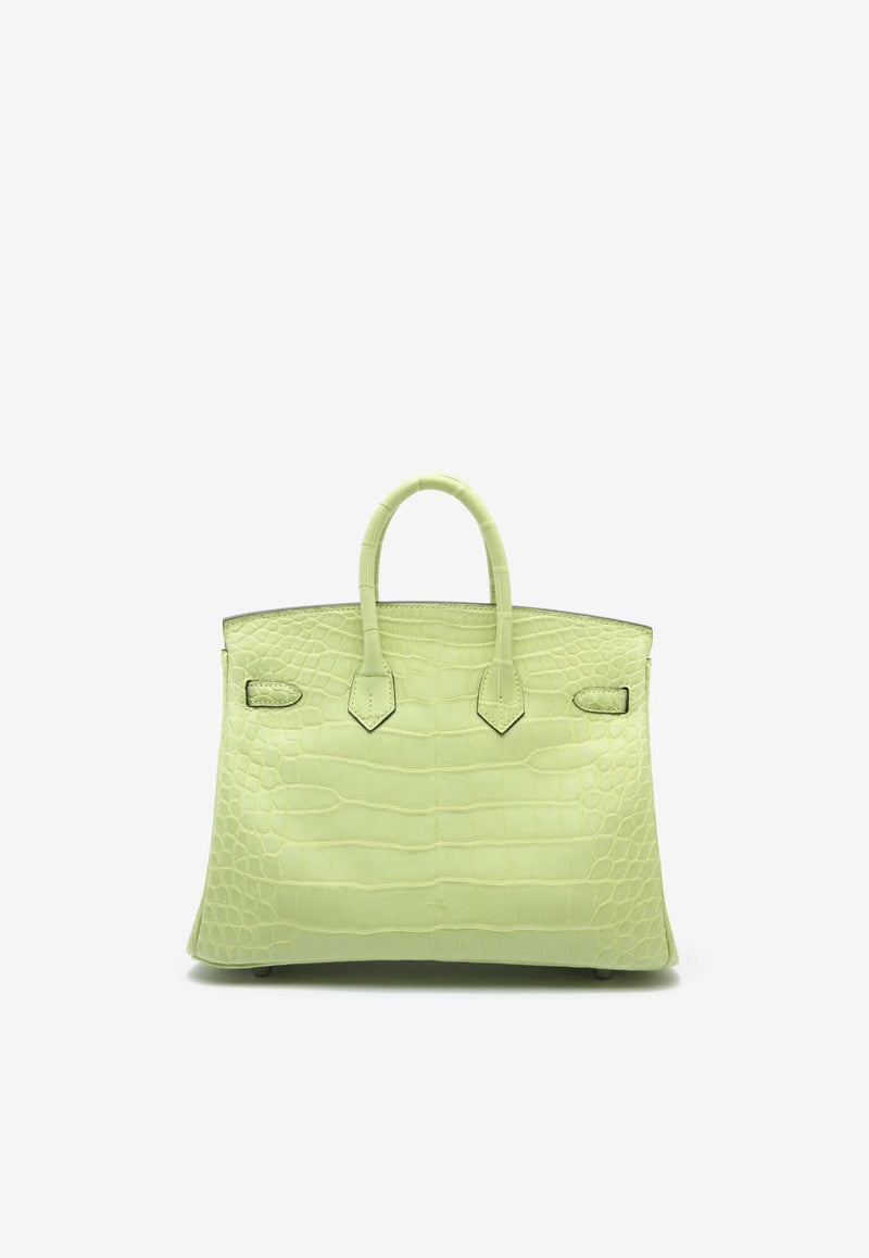 Birkin 25 in Jaune Bourgeon Matte Alligator with Palladium Hardware