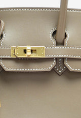 Birkin 25 in Etoupe Tadelakt Leather with Gold Hardware