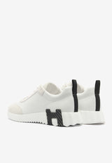 Bouncing Low-Top Sneakers in White Calfskin and Suede