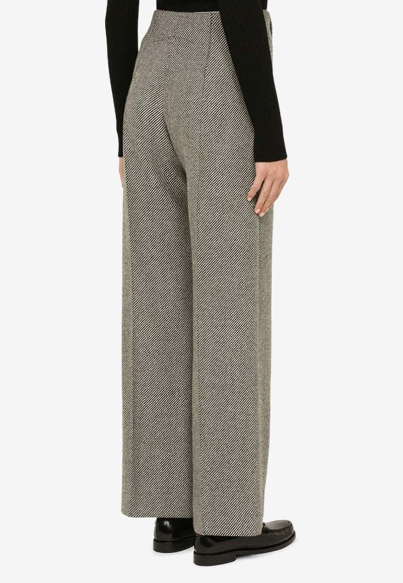 Herringbone Straight-Leg Pants