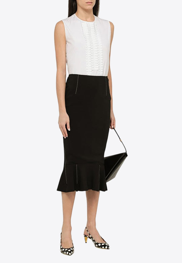 Sleeveless Top with Pleat Detailing