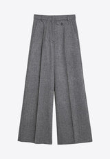 Udente Wool Tweed Wide-Leg Pants