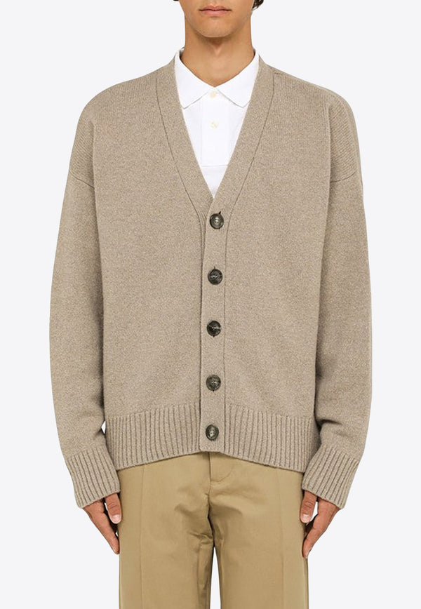 Elbow-Patch Wool Cashmere Cardigan